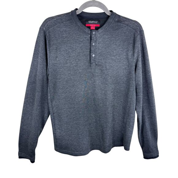 Kenneth Cole Awearness Awear-Tech Gray Lightweight Long Sleeve 1/4 Snap Men's M - Picture 1 of 6